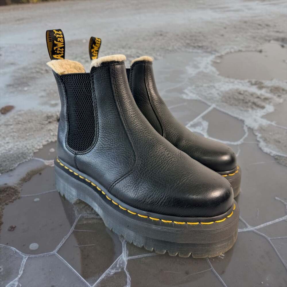 Dr. Martens 2976 Quad  Fur Lined Platform Chelsea Boots